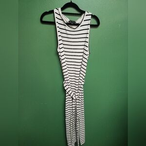 Banana Republic Black & White Striped Cotton Sleeveless Dress | Size S